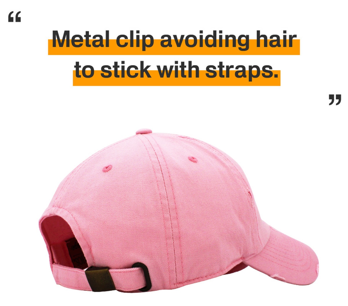 Pink Distressed Vintage Baseball Cap Back Side View